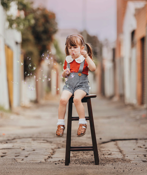 Suspender Pleated Shorts - Gingham