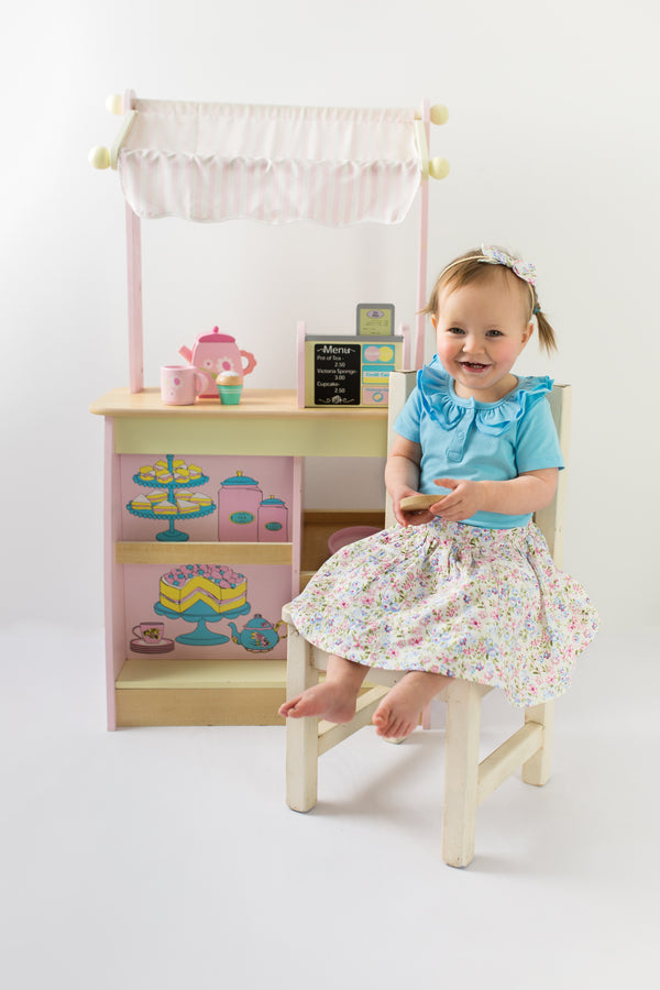 Ruffle Short Sleeve - Maya Blue, - LollipopHouse