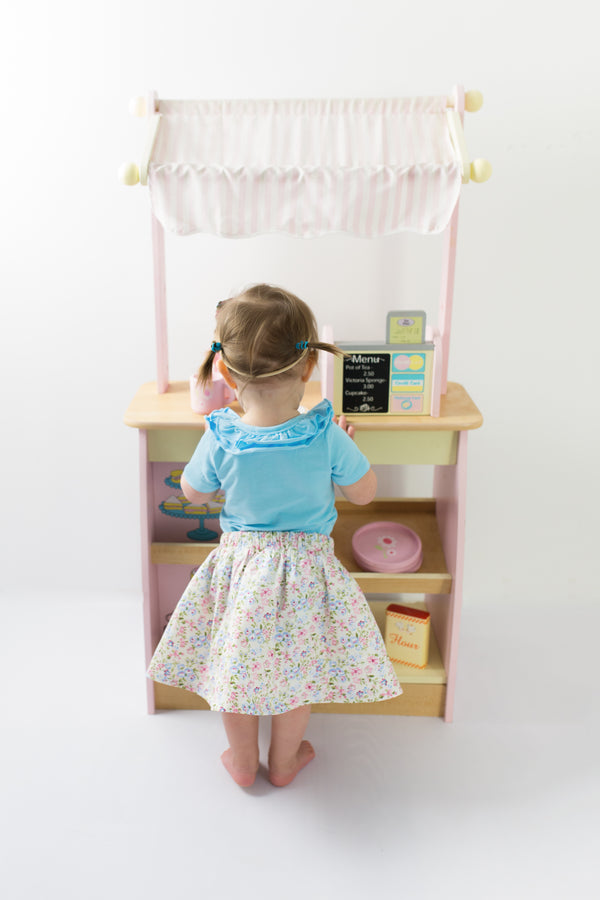 Ruffle Short Sleeve - Maya Blue, - LollipopHouse