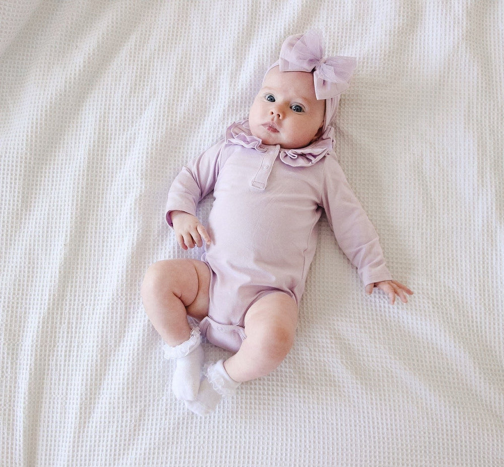 Ruffle Long Sleeve - Lilac, - LollipopHouse