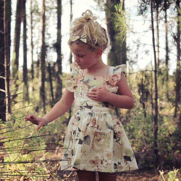 Detachable Flutter Pinny + Headband - Fawn, - LollipopHouse