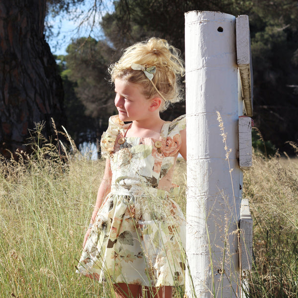 Detachable Flutter Pinny + Headband - Fawn, - LollipopHouse