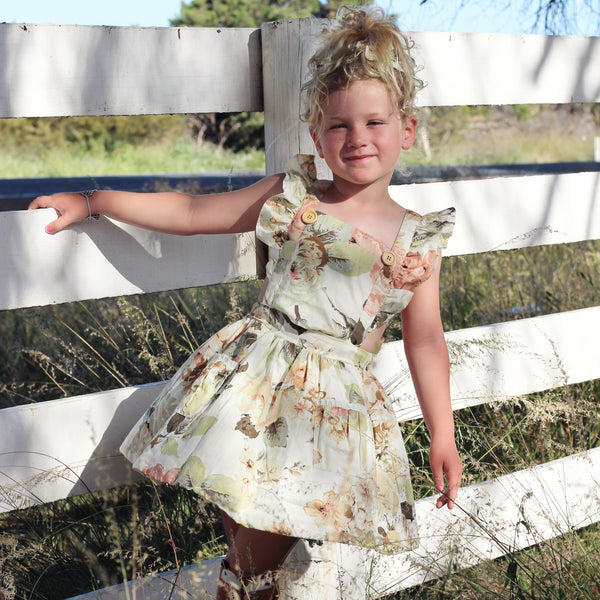 Detachable Flutter Pinny + Headband - Fawn, - LollipopHouse
