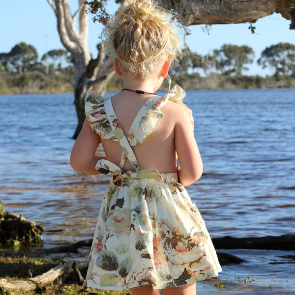 Detachable Flutter Pinny + Headband - Fawn, - LollipopHouse