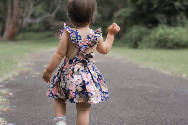 Detachable Flutter Pinny + Headband - Fleur, - LollipopHouse