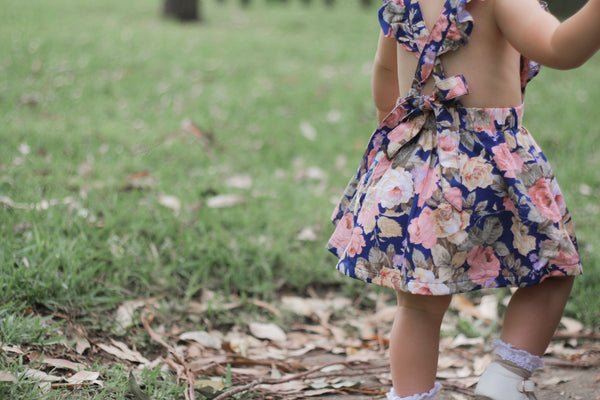 Detachable Flutter Pinny + Headband - Fleur, - LollipopHouse