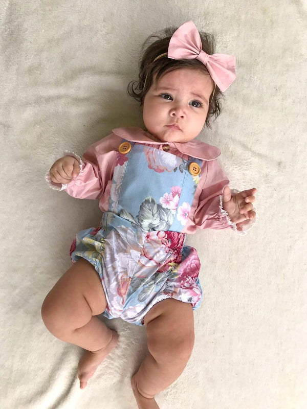 Detachable Overall + TopKnot - Kenzie, - LollipopHouse