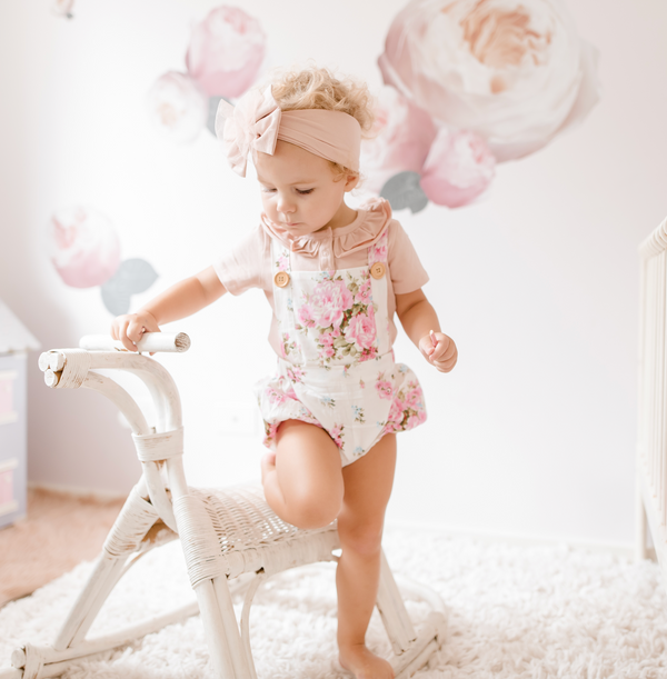 Detachable Overall + TopKnot - Petal, - LollipopHouse