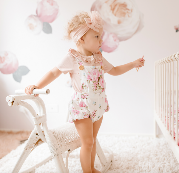 Detachable Overall + TopKnot - Petal, - LollipopHouse
