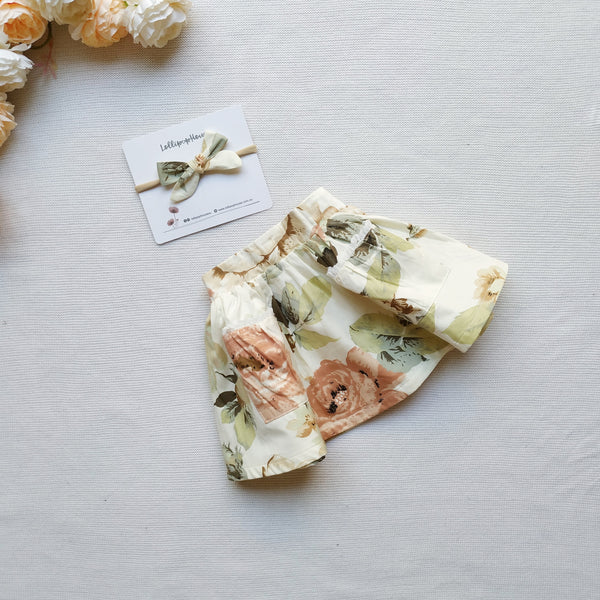 Detachable Flutter Pinny + Headband - Fawn, - LollipopHouse