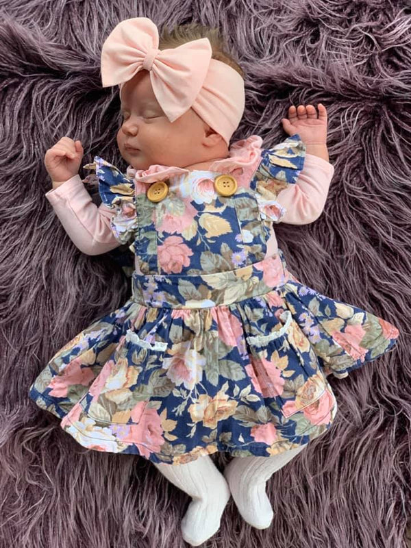 Detachable Flutter Pinny + Headband - Fleur, - LollipopHouse