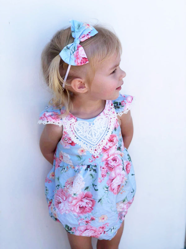 Bubble Romper + Headband - Ava, - LollipopHouse