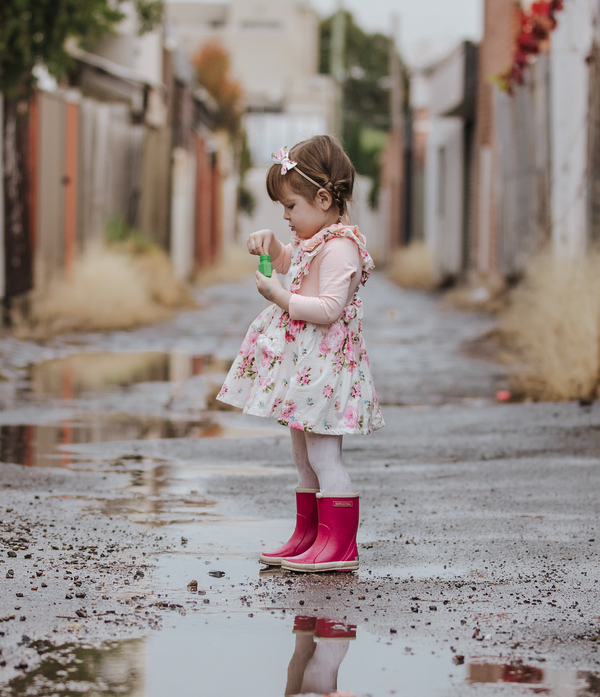 Detachable Flutter Pinny + Headband - Petal, - LollipopHouse