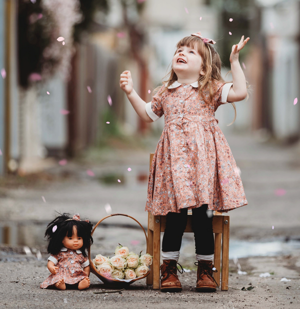 Polly Dress + Bow - Adeline