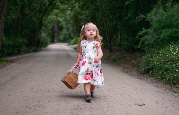 Bib Dress + Hair Clip – Dahlia, - LollipopHouse