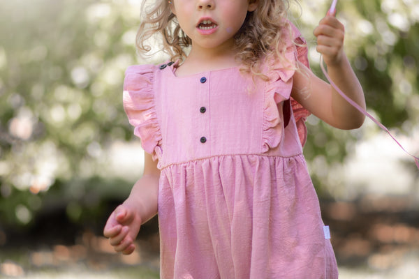 Linen Jumpsuit/Overall - Dusty Pink