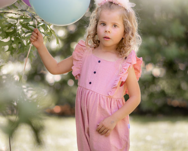 Linen Jumpsuit/Overall - Dusty Pink