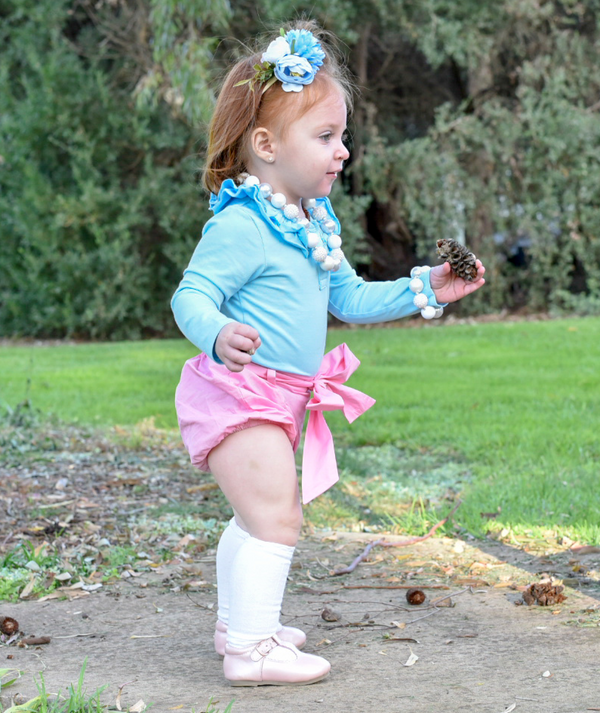 Detachable Pucker Shorts w Belt - Taffy Pink, - LollipopHouse