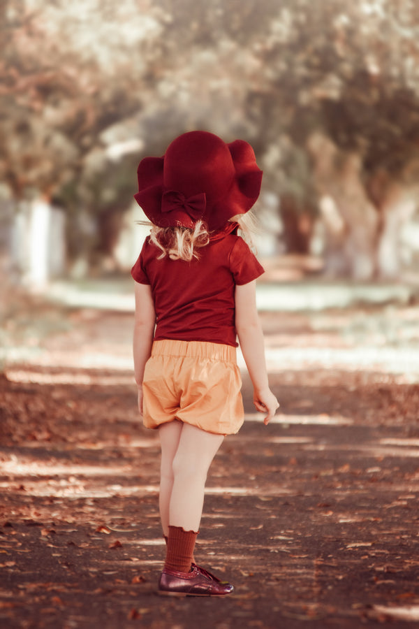 Ruffle Short Sleeve - Sangria, - LollipopHouse