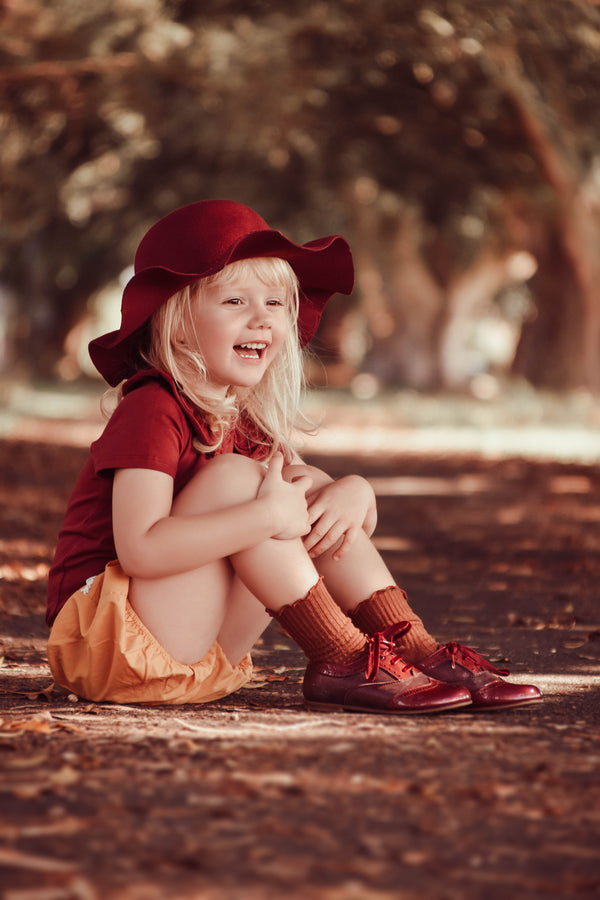 Ruffle Short Sleeve - Sangria, - LollipopHouse