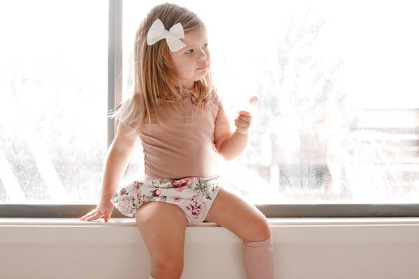 Ruffle Short Sleeve - Dusty Grey, - LollipopHouse