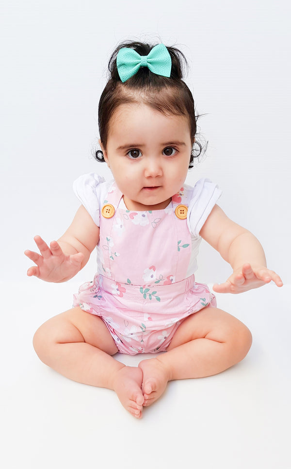 Detachable Overall + TopKnot - Caitlyn, - LollipopHouse