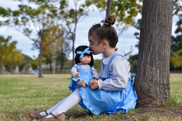 Doll Ruffle Skirt + Headband - Powder Blue, - LollipopHouse
