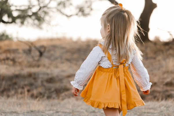 Detachable Ruffle Skirt - Mustard + Headband, - LollipopHouse