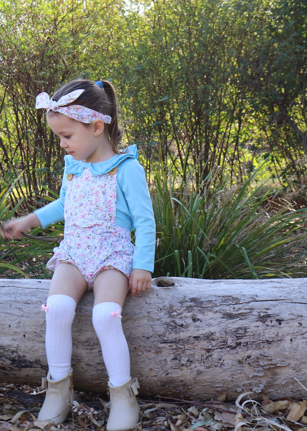 Ruffle Long Sleeve - Maya Blue, - LollipopHouse