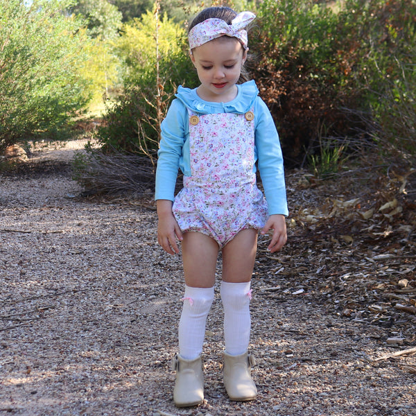 Ruffle Long Sleeve - Maya Blue, - LollipopHouse