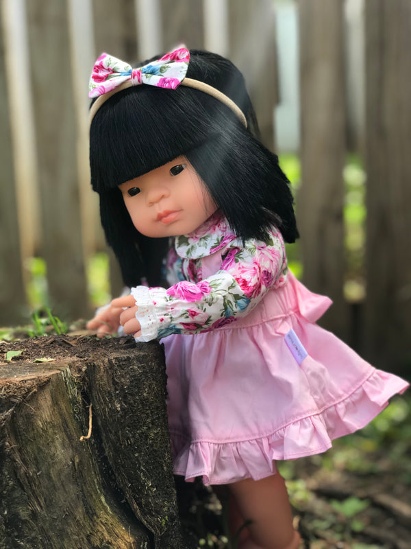 Doll Collared Blouse + Headband - Annaleise, - LollipopHouse
