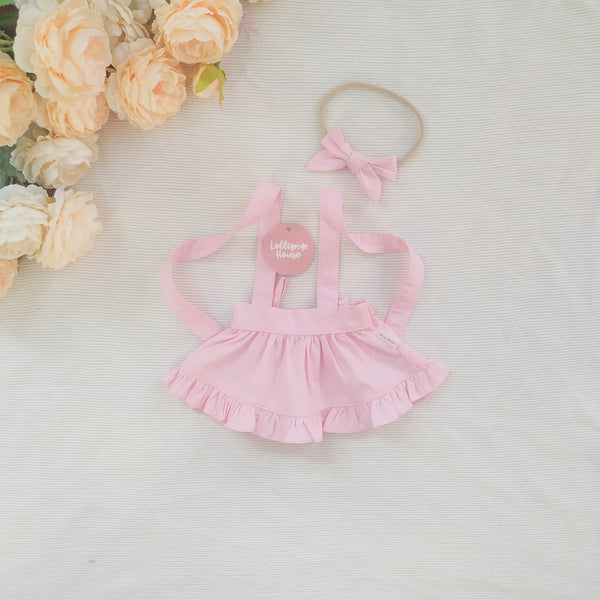Doll Ruffle Skirt + Headband - Baby Pink,  - LollipopHouse