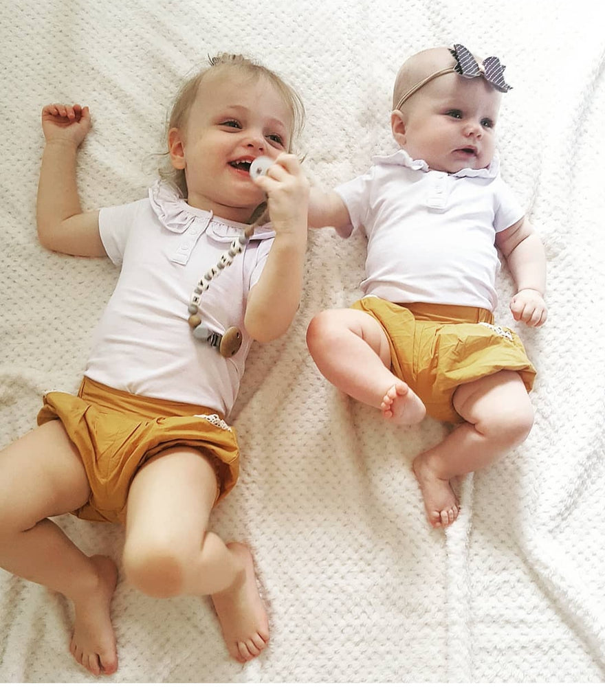 Ruffle Short Sleeve - White, - LollipopHouse