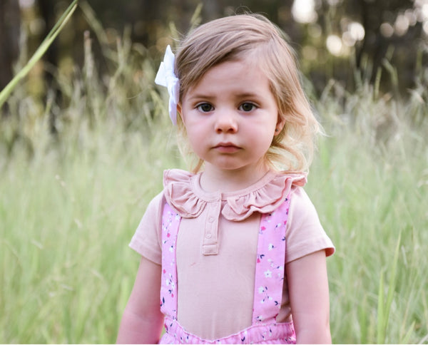 Ruffle Short Sleeve - Blush, - LollipopHouse
