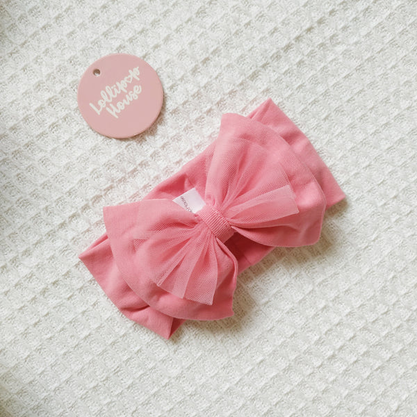 Tulle Headwrap - Rose, - LollipopHouse