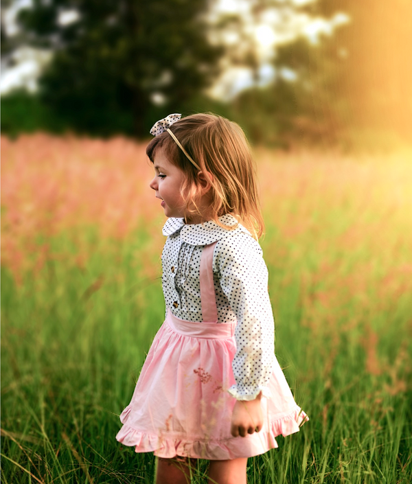 Detachable Ruffle Skirt - Baby Pink + Headband, - LollipopHouse