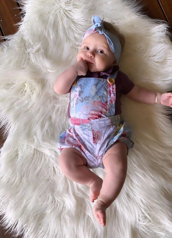 Ruffle Short Sleeve - Plum, - LollipopHouse