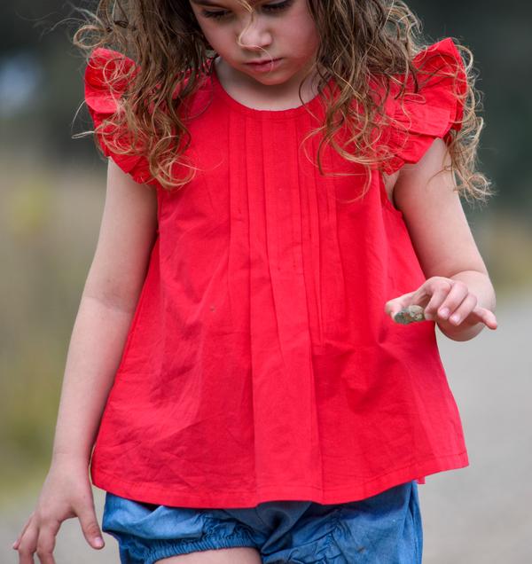 Flutter Top + Bow - Red