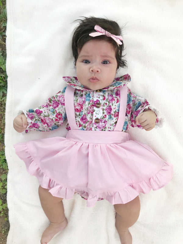 Detachable Ruffle Skirt - Baby Pink + Headband, - LollipopHouse