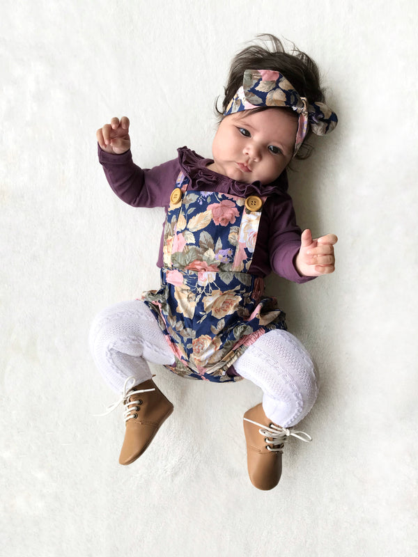Detachable Overall + TopKnot - Fleur, - LollipopHouse