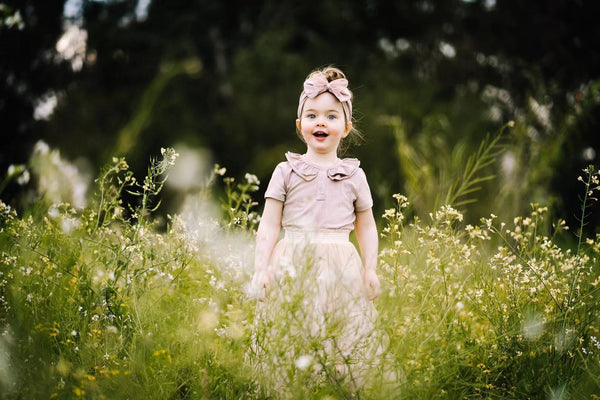 Ruffle Short Sleeve - Dusty Grey, - LollipopHouse