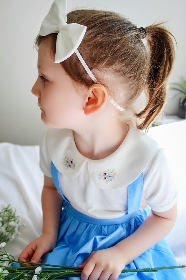 Comfy Summer Collared Top/Romper - white w floral