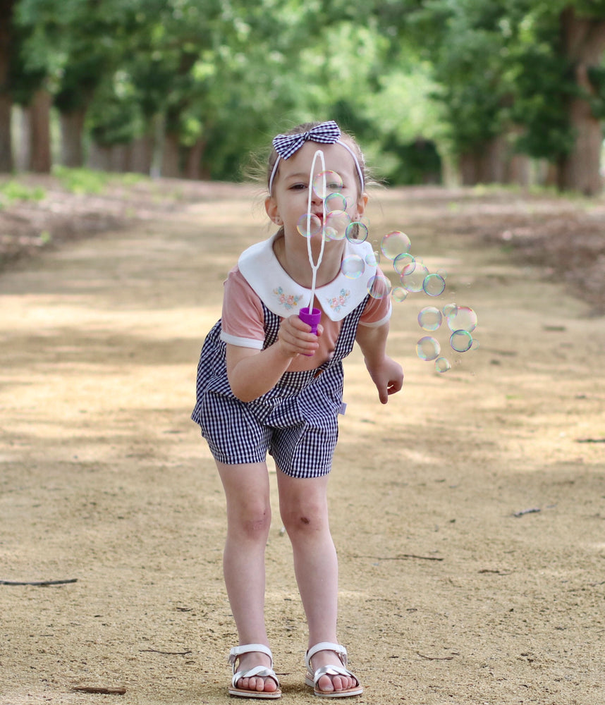 Comfy Summer Collared Top/Romper - Dusty Pink w Floral