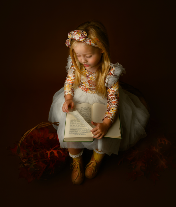 Long Sleeve TuTu Dress + Bow - Autumn Breeze