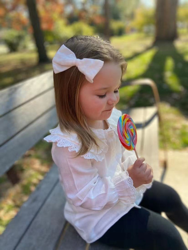 Long Sleeve Blouse Top - Muslin White