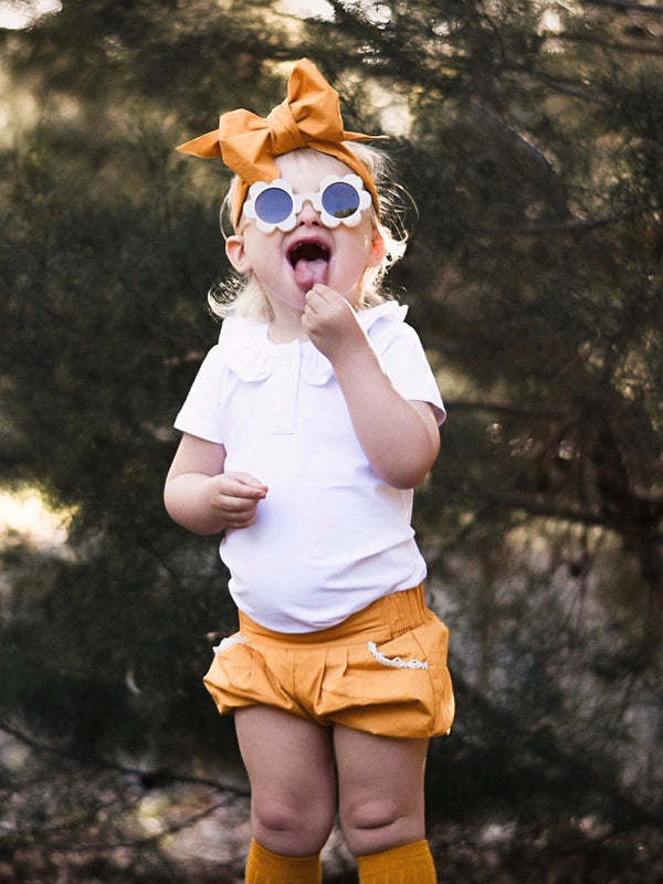 Bubble Shorts + Headwrap - Mustard