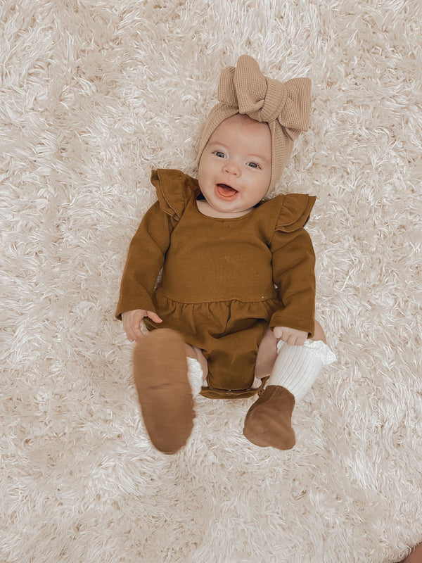 Comfy Flutter Romper - Mustard