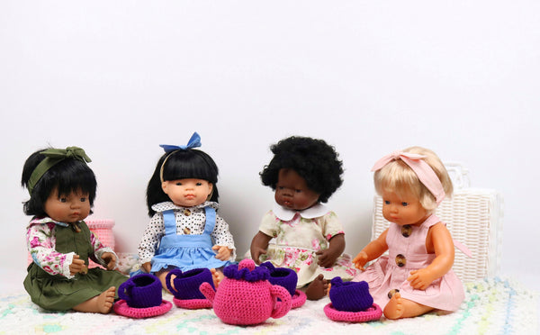 Doll Collared Blouse + Headband - Polka Dot, - LollipopHouse