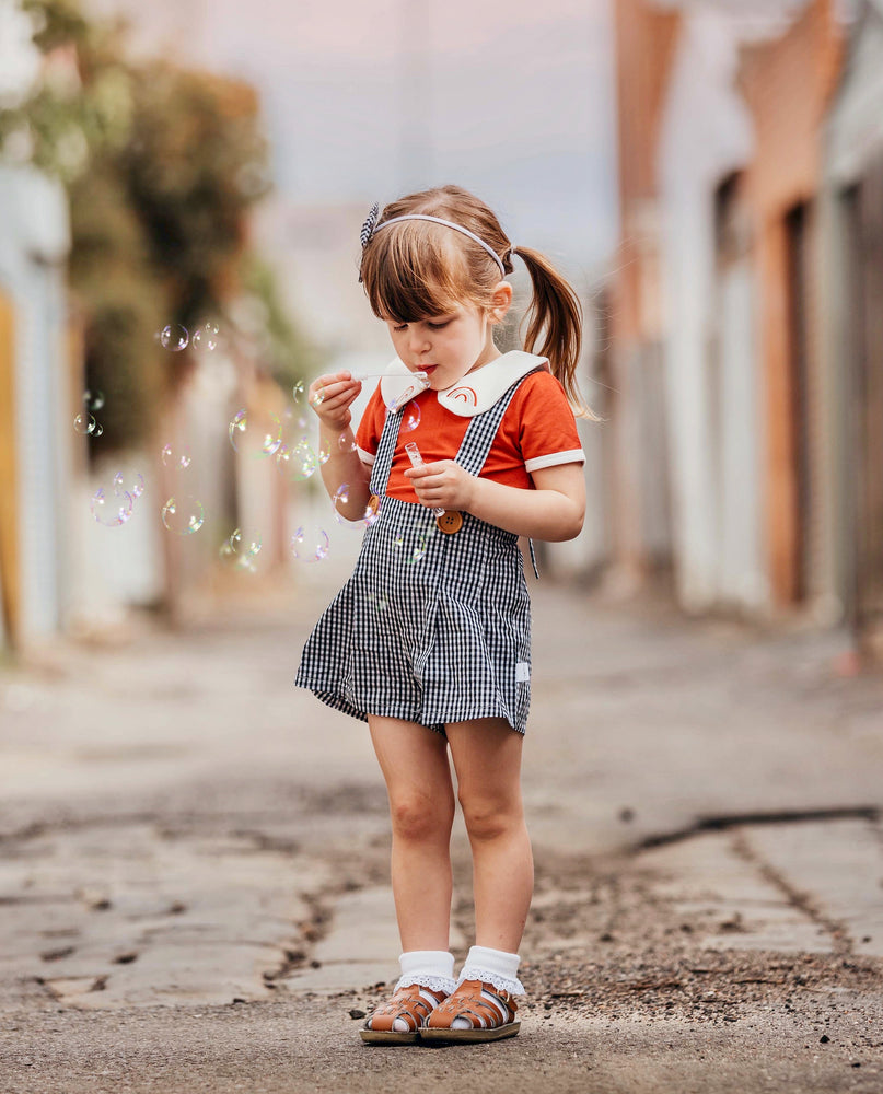 Suspender Pleated Shorts - Gingham