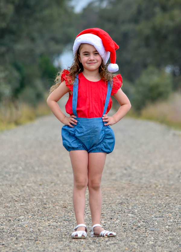 Flutter Top + Bow - Red